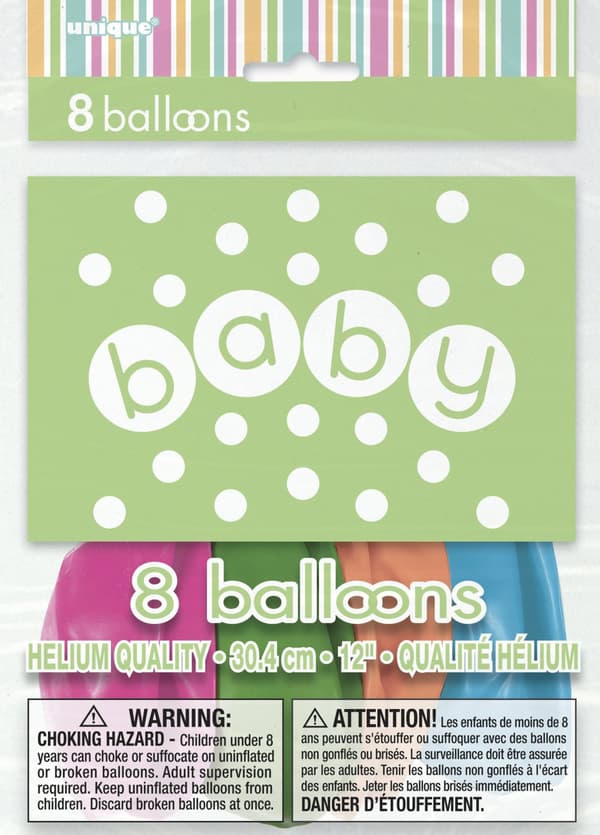 Set 8 ballonger - Pastel Baby Shower