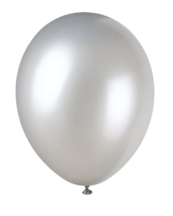 Set 8 ballonger silvriga metallic - Kollektion Basfärger