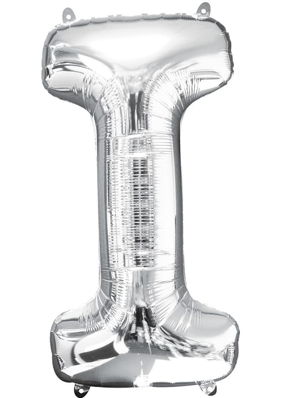 Ballong bokstav I silver (86 cm)