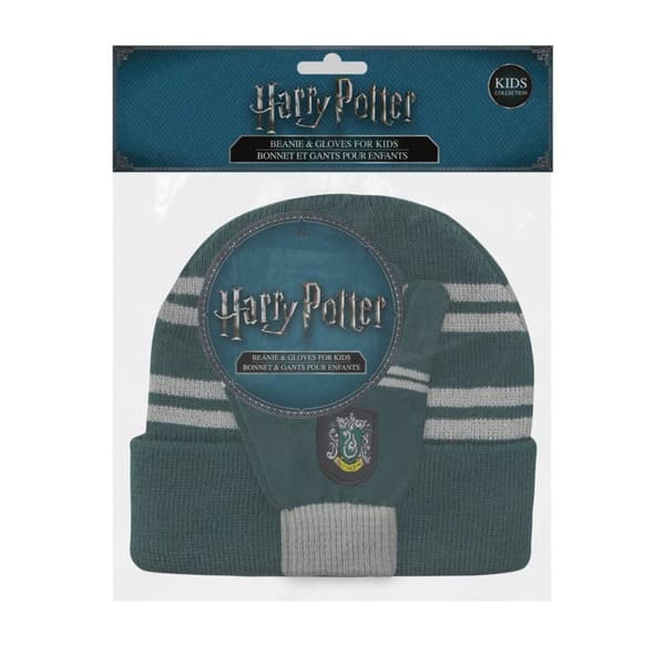 Slytherin hatt och handskar set för barn - Harry Potter