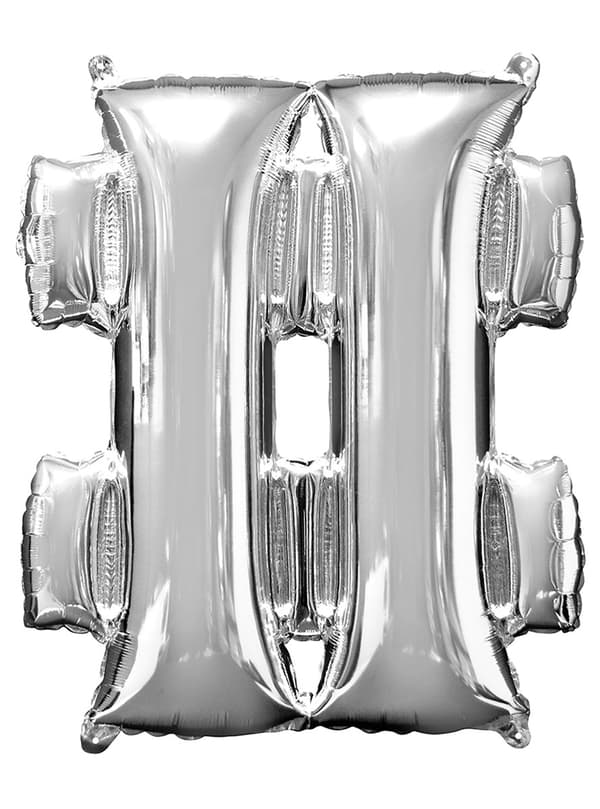 Ballong hashtag silverfärgad 86 cm