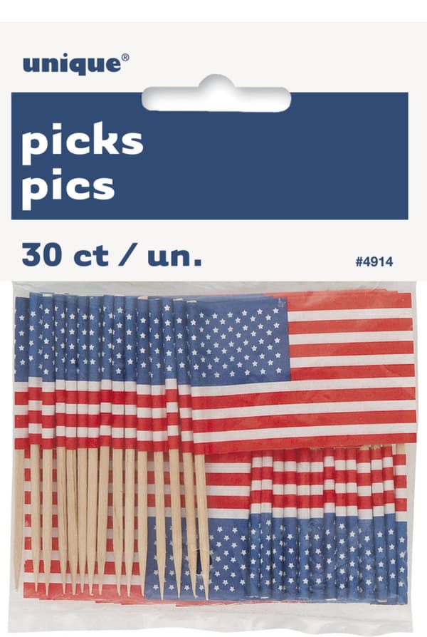 Sett med 30 tannpirkere - American Party