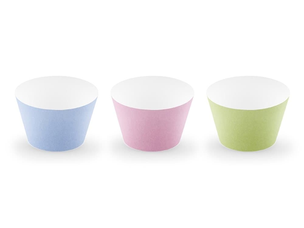 6 cupcakeformar pastellfärgade toner i papper - Pastelove