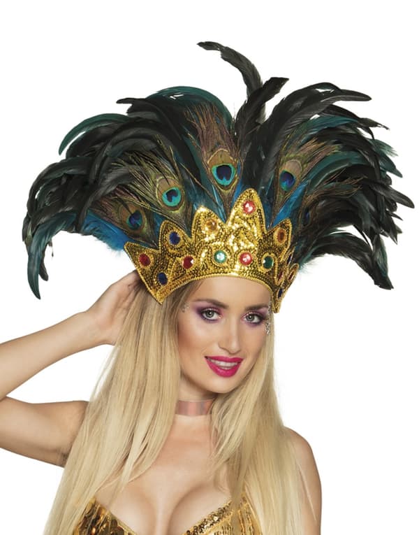 Påfugl karneval hodepynt til voksne