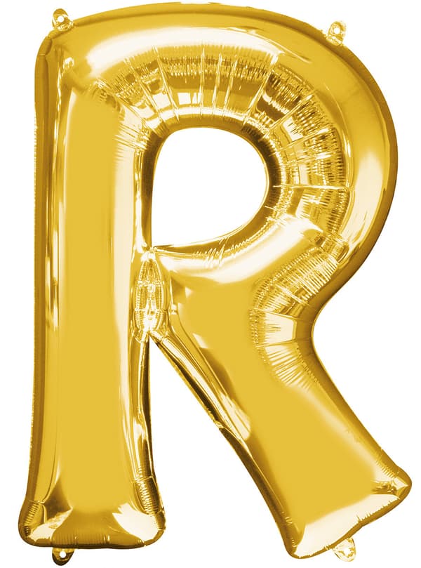Ballong bokstav R guld (86 cm)
