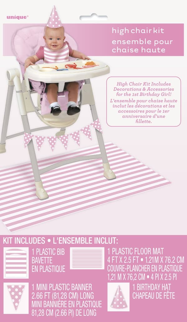 Set 1a födelsedag rosa och vit