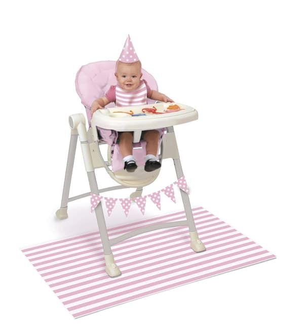 Set 1a födelsedag rosa och vit