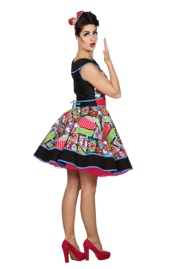 Pop Art Pin-Up Kjole til Kvinder