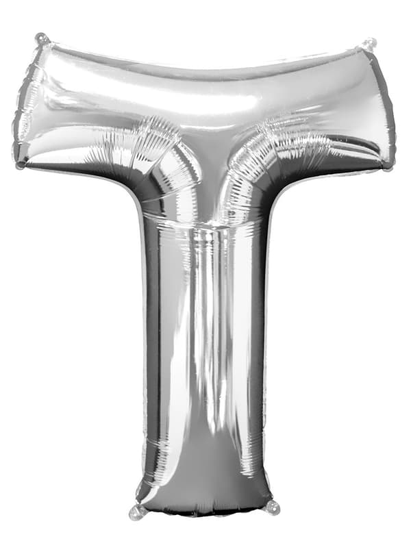 Ballong bokstav T silver (86 cm)