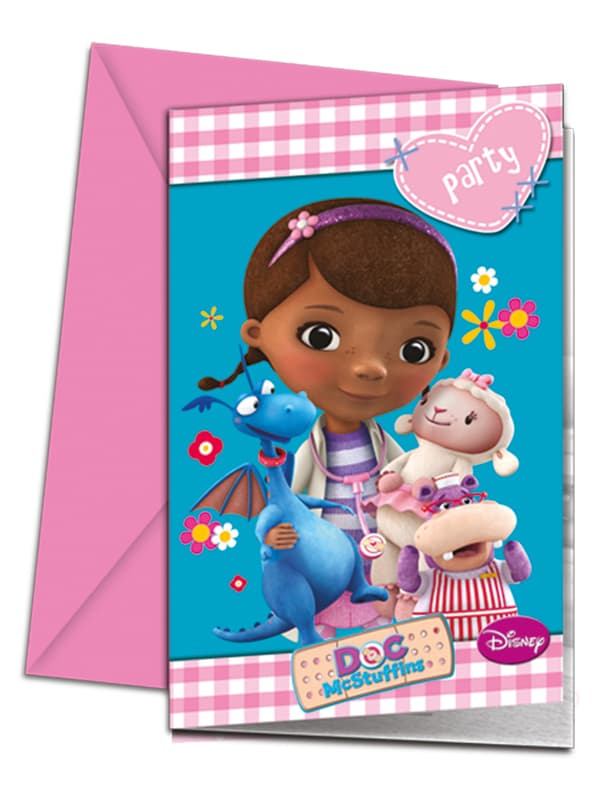 Doc McStuffins 6 invitationer