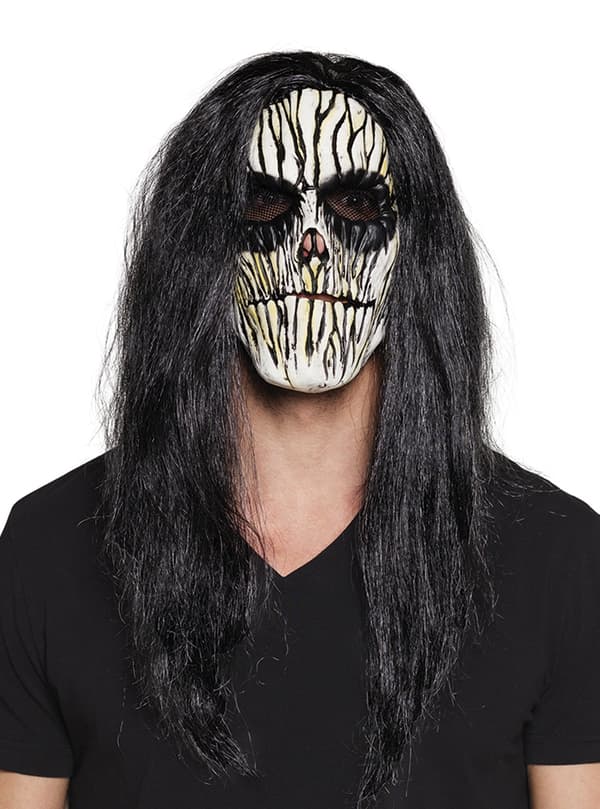 Mask voodoo med hår för vuxen