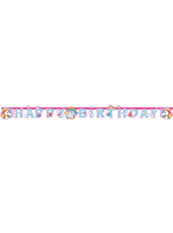 Enhjørning Happy Birthday banner