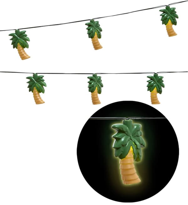 Belyst palm tree banner