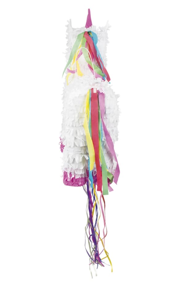 Hvit enhjørning Piñata