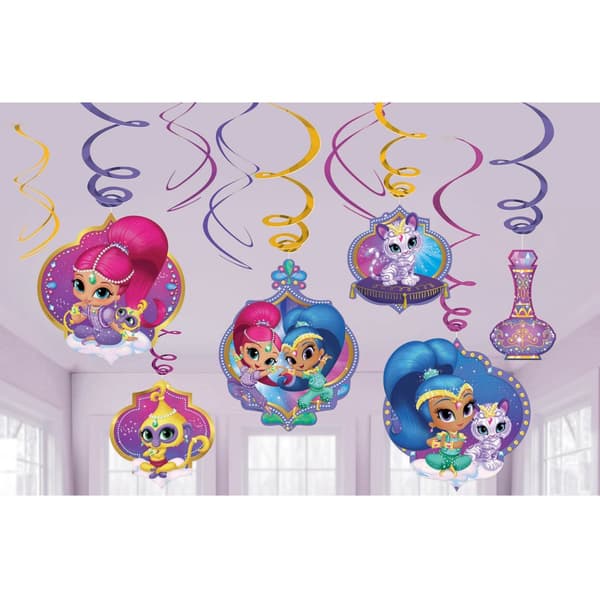 12 styk Shimmer and Shine hængende dekoratinos sæt