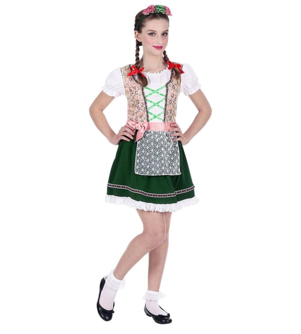Oktoberfest Bavarisk kostume til piger