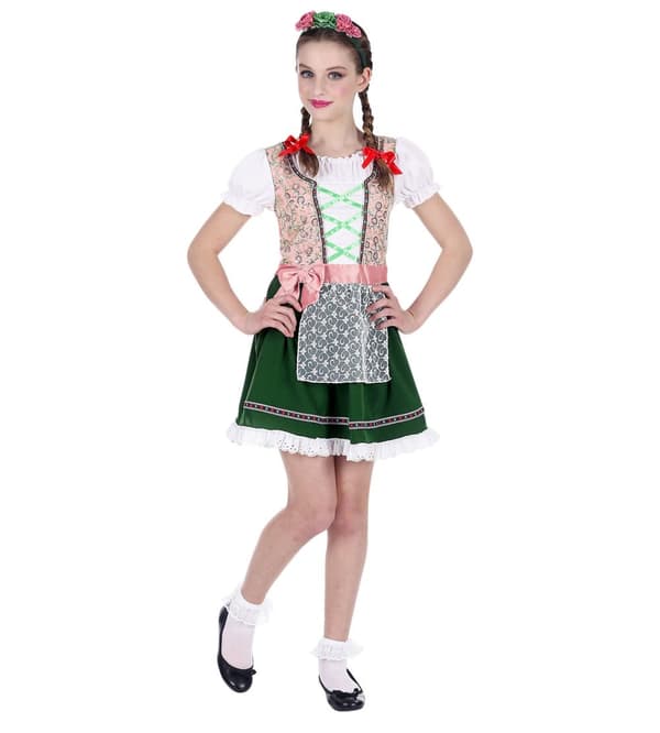 Oktoberfest Bavarisk kostume til piger