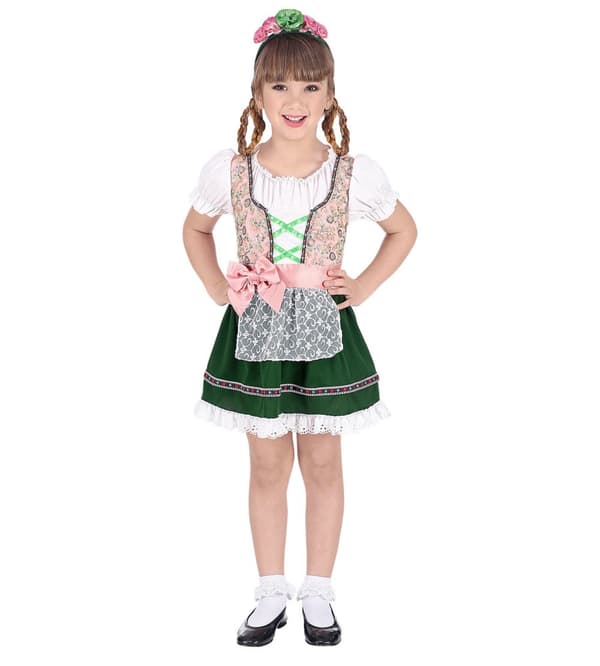 Oktoberfest Bavarisk kostume til piger