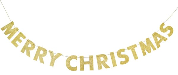 Glitter guld god jul banner - Basic Christmas