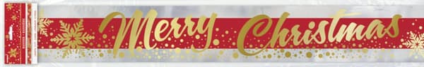 Rektangulær God jul banner - Gold Sparkle Christmas
