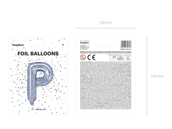 P folieballon i sølvglitter