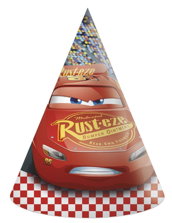 Sæt af 6 små Cars 3 hatte