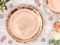 Miniatyrbillede 4 af 8: 6 Rosa Guld Papirtallerkner, 23 cm - Vintage Birthday