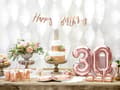 Miniatyrbillede 5 af 8: 6 Rosa Guld Papirtallerkner, 23 cm - Vintage Birthday