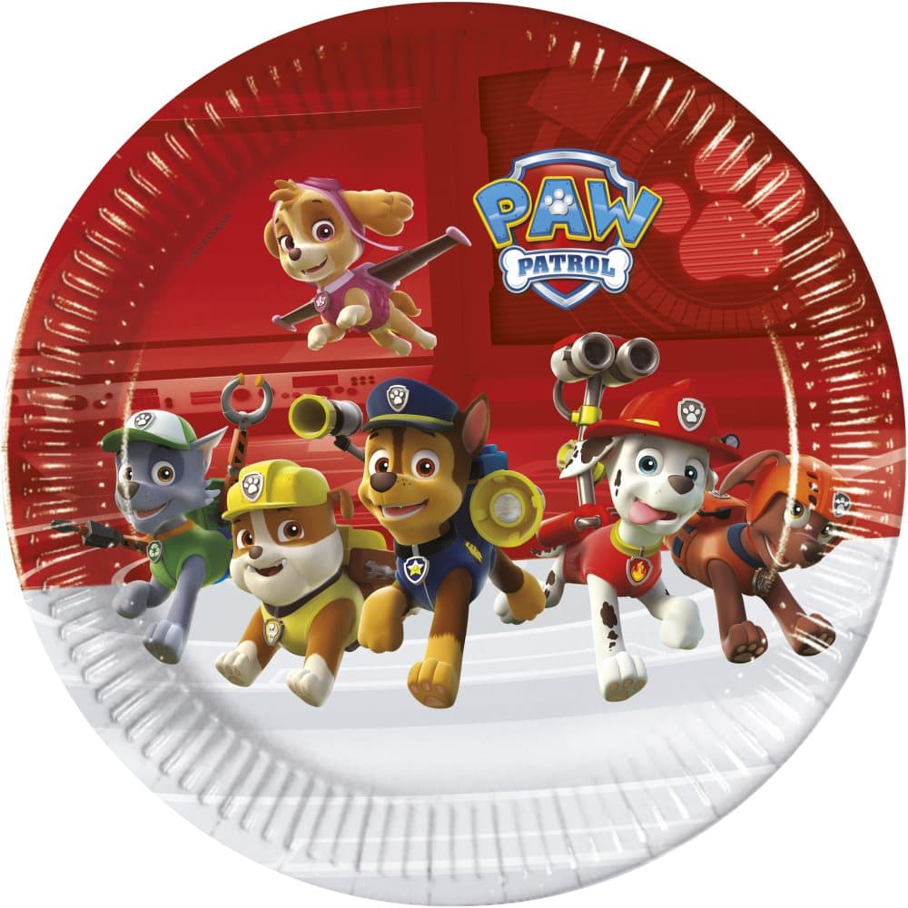 8 stora tallrikar Paw Patrol (23 cm)