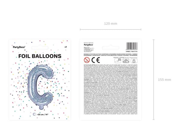 C folieballon i sølvglitter