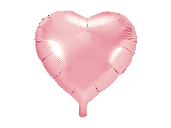 Folieballong  45 cm hjärtformad ljusrosa
