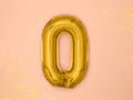 Miniatyrbild 3 av 4: "0" Folieballong i guld (35 cm)