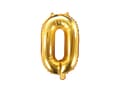 Miniatyrbild 1 av 4: "0" Folieballong i guld (35 cm)