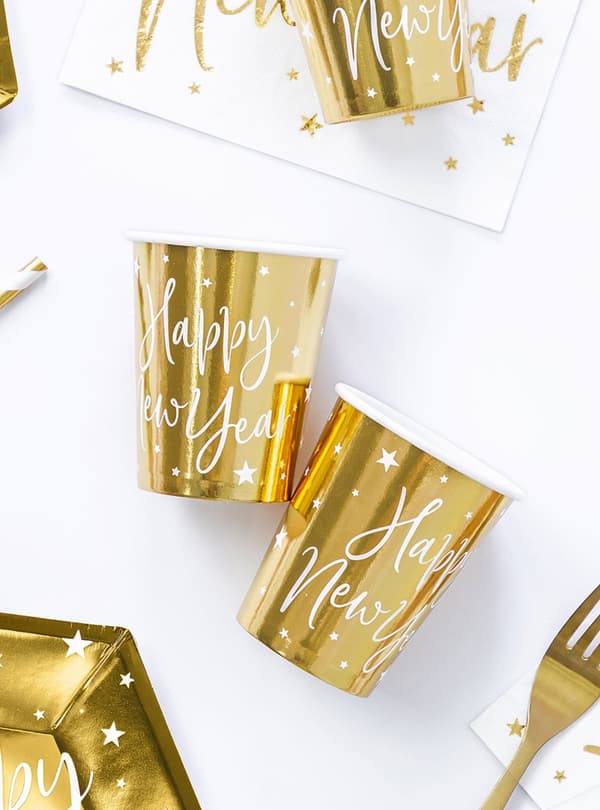 6 Godt nytår nytårsaften gyldne briller - Jolly New Year