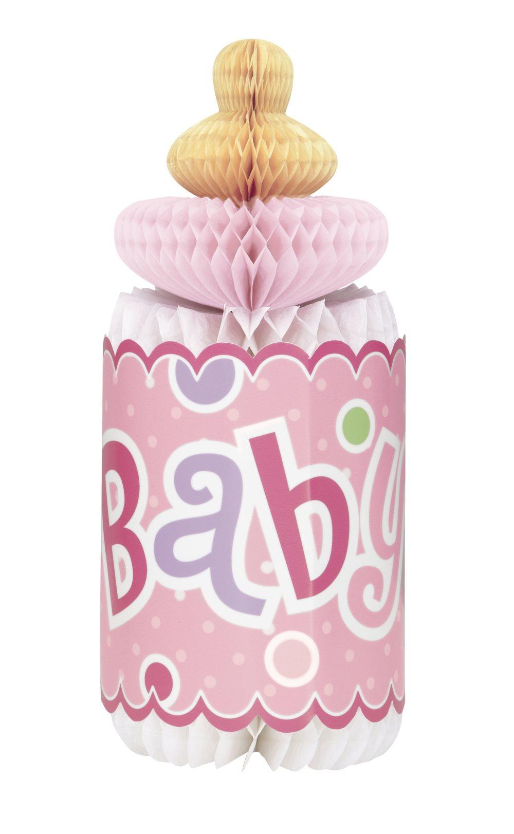 Bordsdekoration nappflaska rosa - Baby Shower