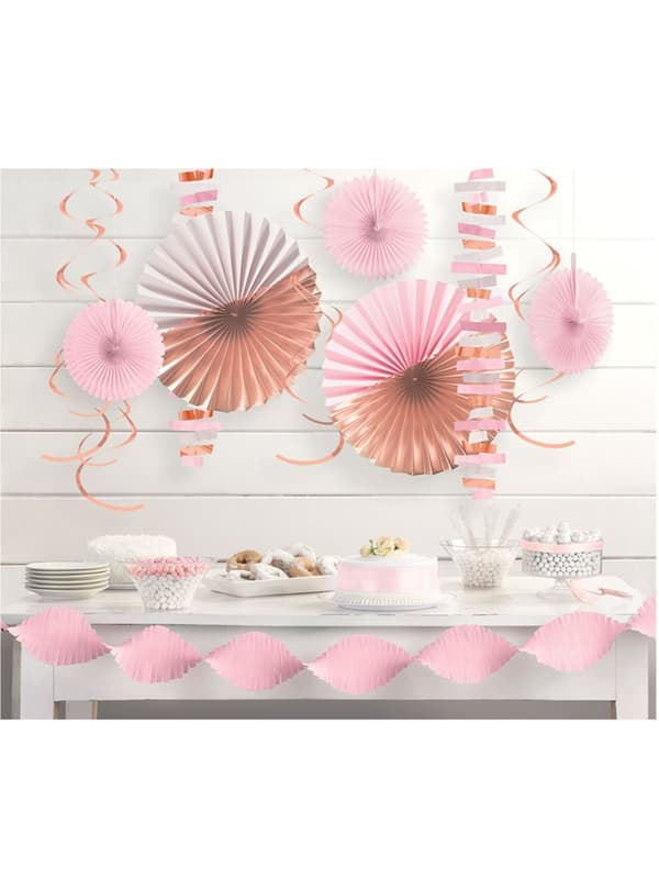 Paperikoristesetti pastellinpinkkinä