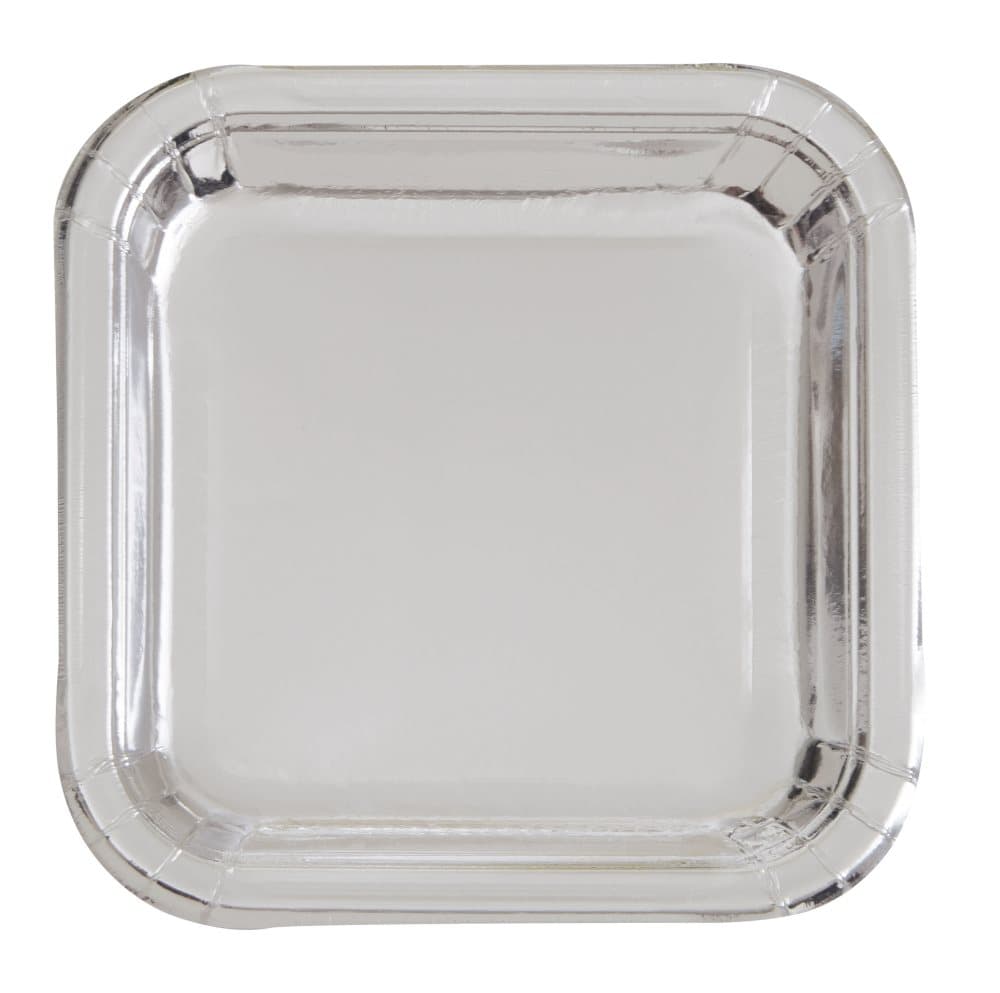 8 tallrikar dessert silverfärgade (18 cm) - Solid Colour Tableware