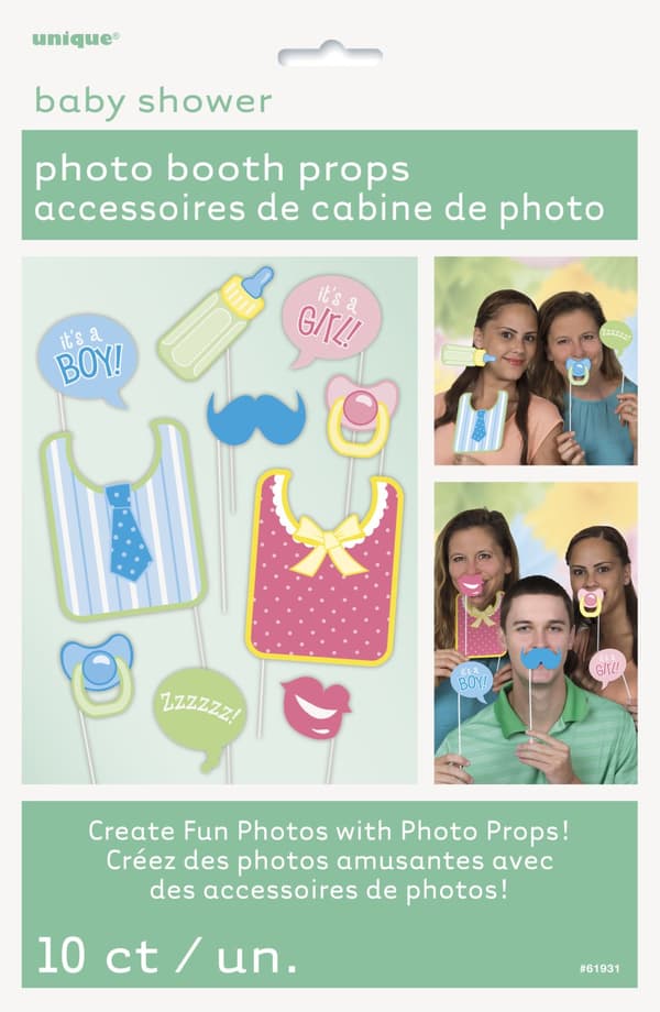 Sett med 10 fotoboks Baby Shower rekvisitt