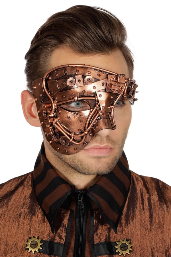 Kobber Halv Face steampunk maske til voksne
