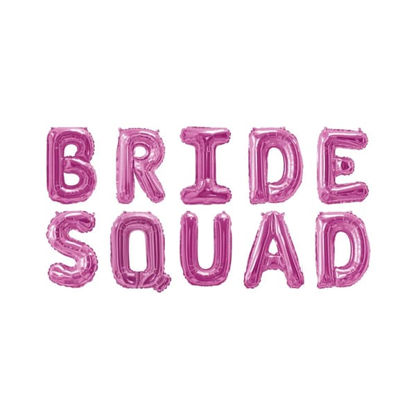 Pink "Bride Squad" folieballon - Bride Squad