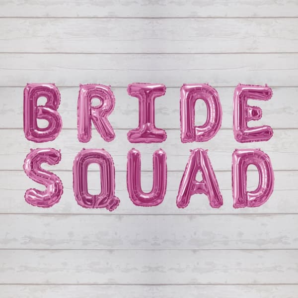 Pink "Bride Squad" folieballon - Bride Squad