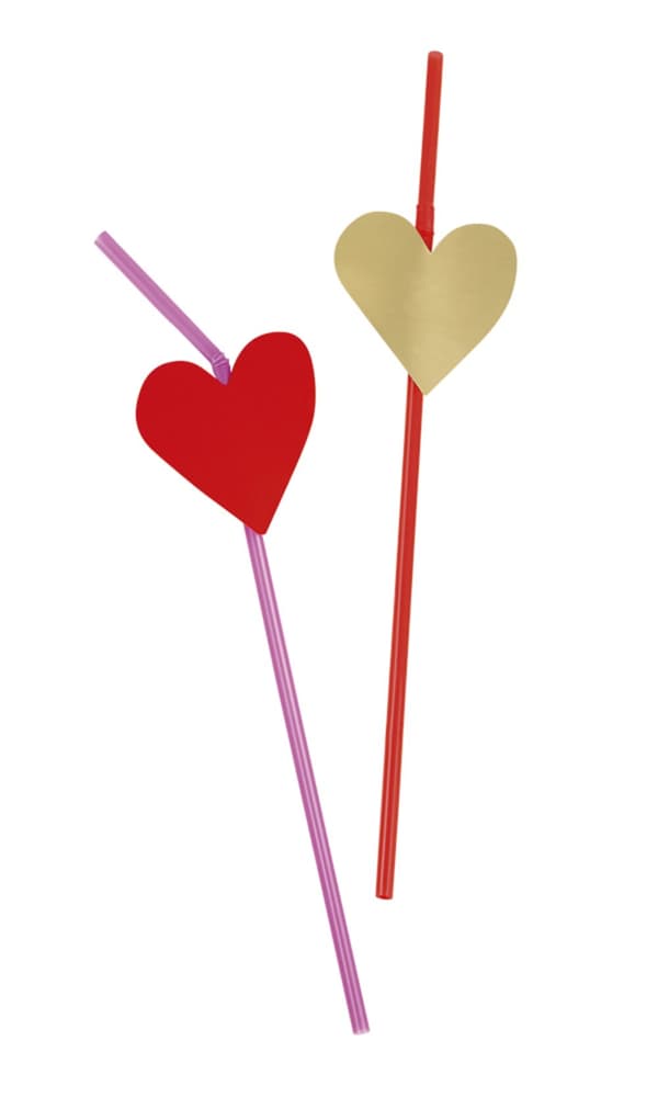 6 sugrör med hjärtan - Love You