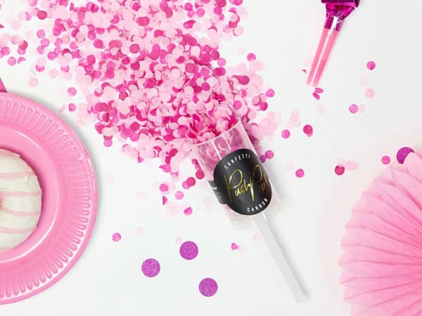Konfettikanon push pop rosa