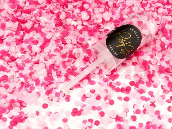 Konfettikanon push pop rosa