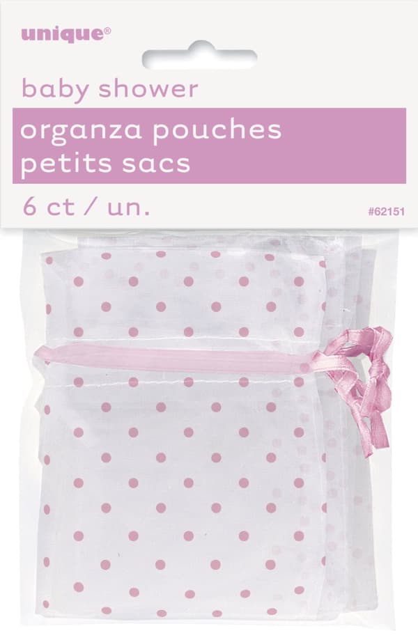 Hvid taske med pink prikker - Baby Shower