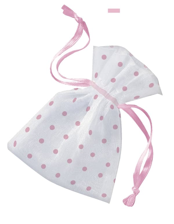 Hvid taske med pink prikker - Baby Shower