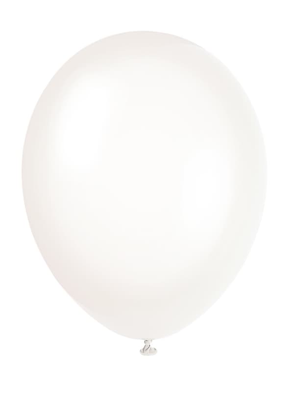 Sæt af 10 transparente ballonner - Basale farver linje