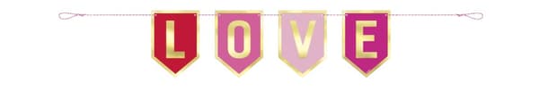 Metallisk kærligheds pink og guld guirlande - My Love