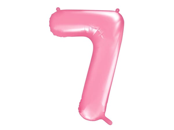 Tallet "7" Folieballong i Rosa, 86 cm