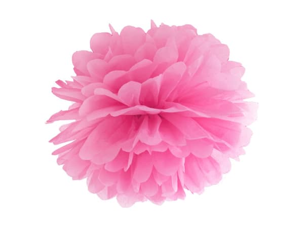 Pom pom pappersdekoration rosa 25 cm
